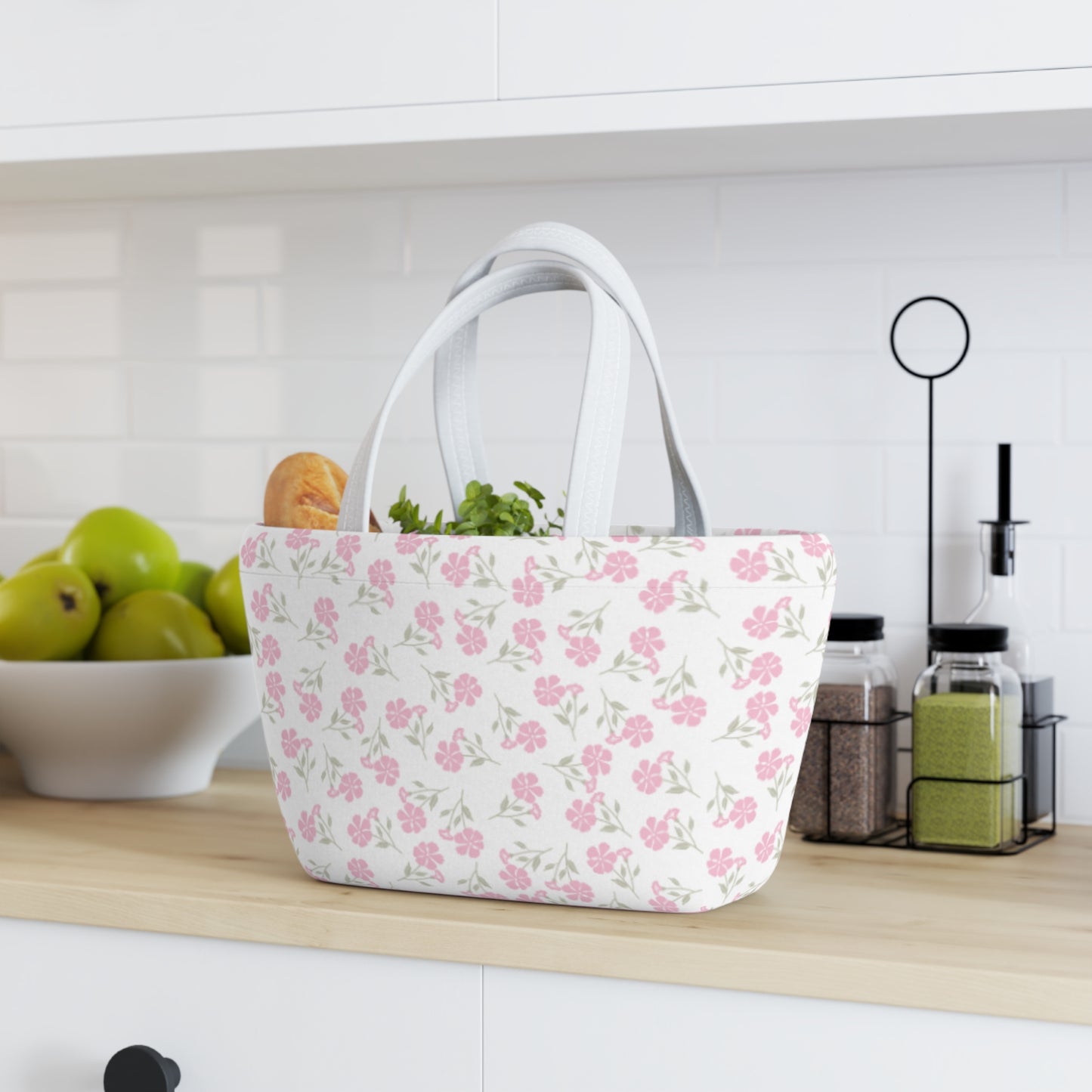 Charming Floral Lunch Bag | Insulated Tote for Women, Kids, Perfect for School, Picnics, and Work