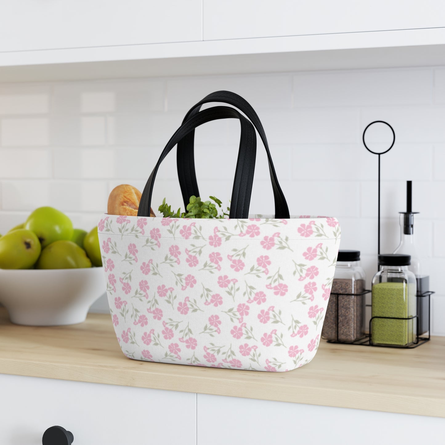 Charming Floral Lunch Bag | Insulated Tote for Women, Kids, Perfect for School, Picnics, and Work